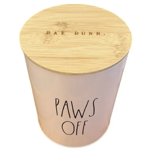 Rae Dunn Pink “PAWS OFF” Lidded Canister - Picture 5 of 7